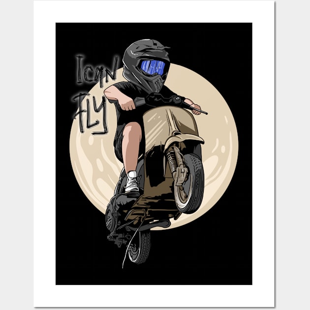 Vespa racing vector art design style Wall Art by satu_empat